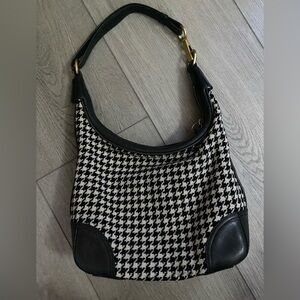Coach Black and White Houndstooth Women's shoulder handbag